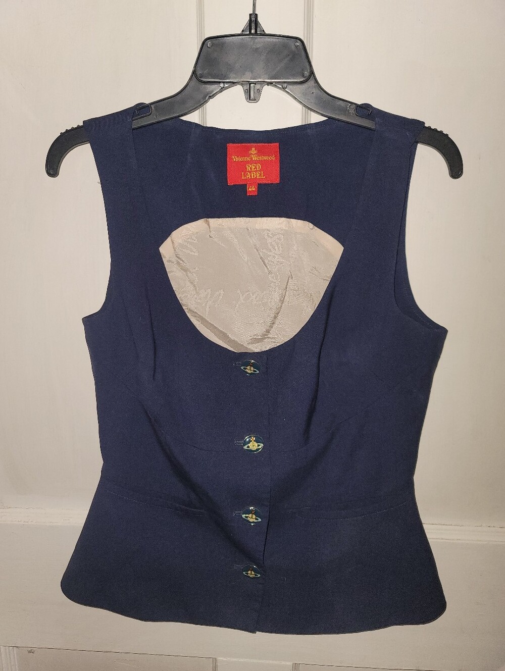 Vivienne Westwood Navy Asymmetric Virgin Wool Vest
